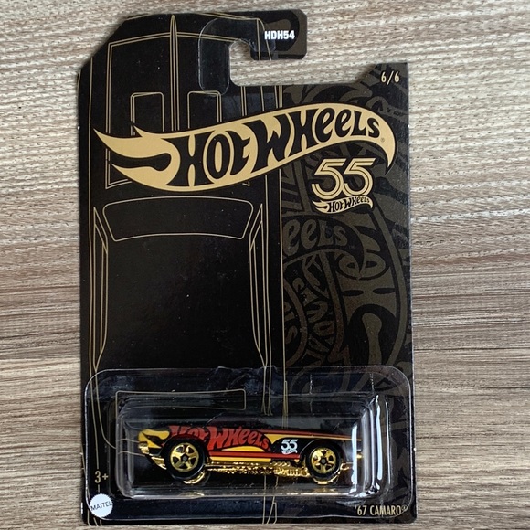 Hot Wheels 1967 Camaro Chevy 55th Anniversary Black & Yellow Series 2023 New Car - Picture 1 of 5